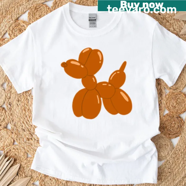 Fun balloon dog illustration t-shirt celebrating playful art