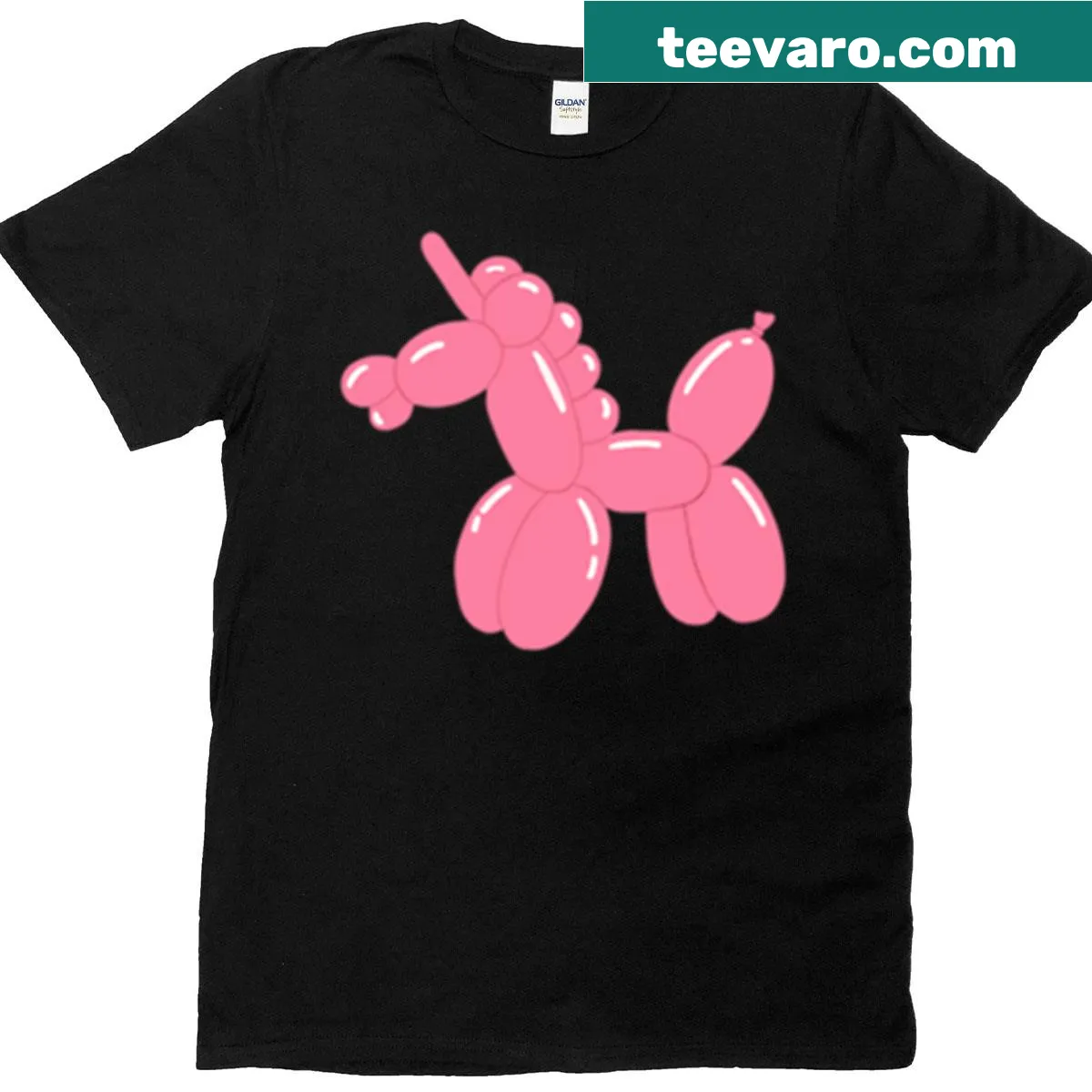 Cute t-shirt featuring a cartoon unicorn with colorful balloons — on a men's t-shirt