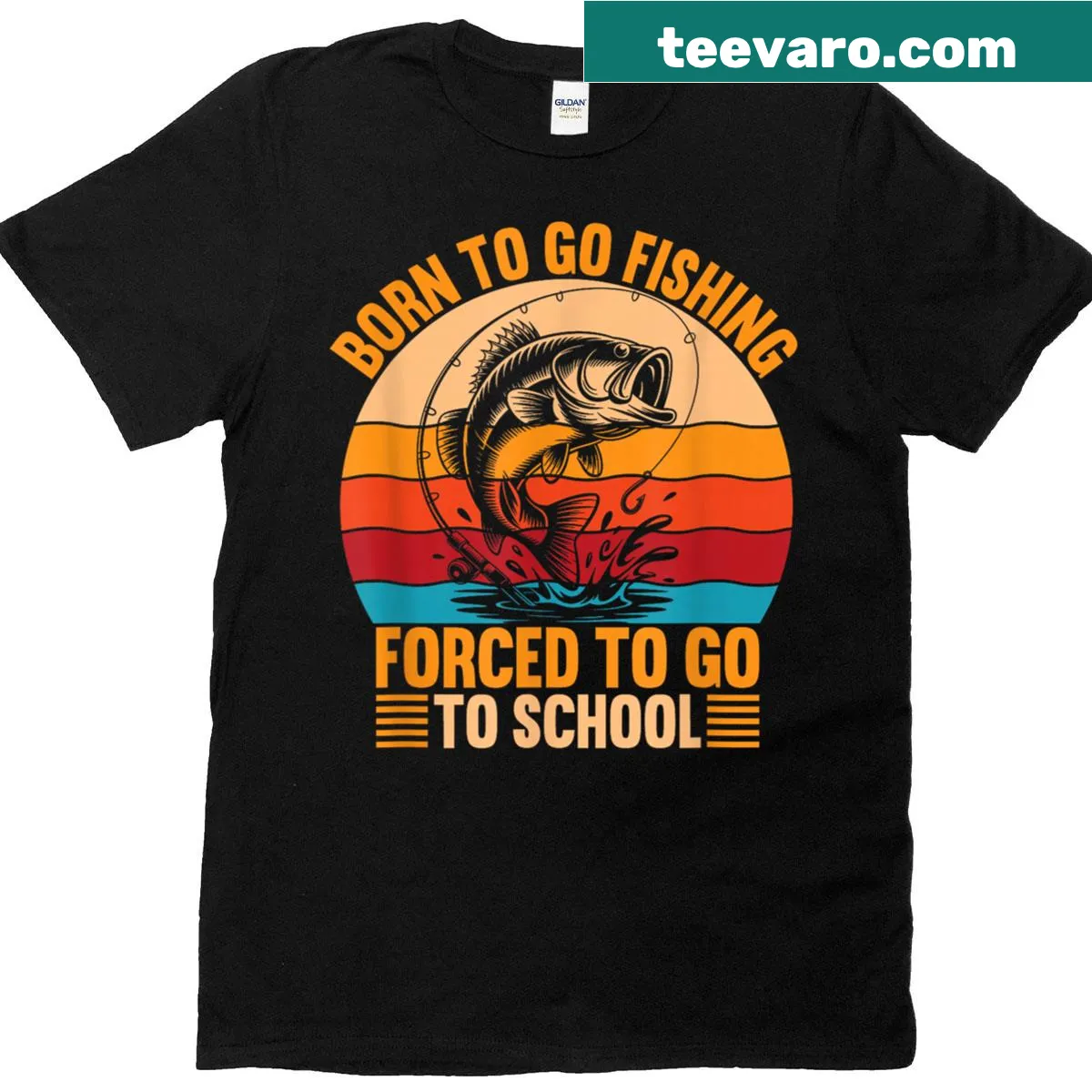Humorous fishing-themed graphic T-shirt — on a men's t-shirt