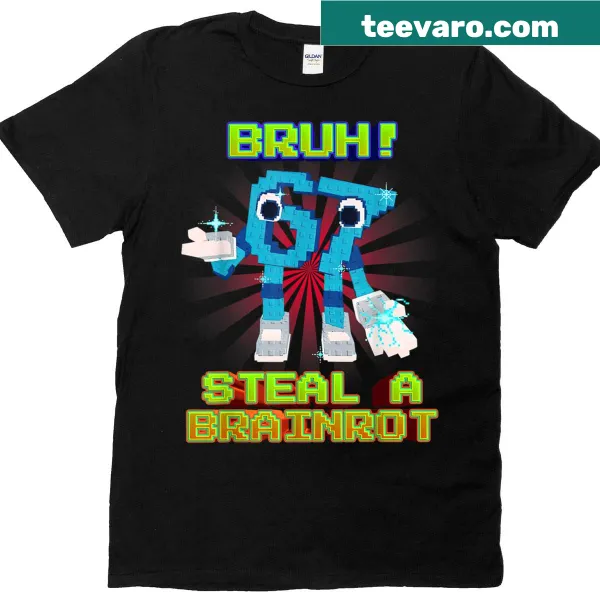 Funny meme T-shirt featuring 'Bruh 67 Six Seven' for kids and teens