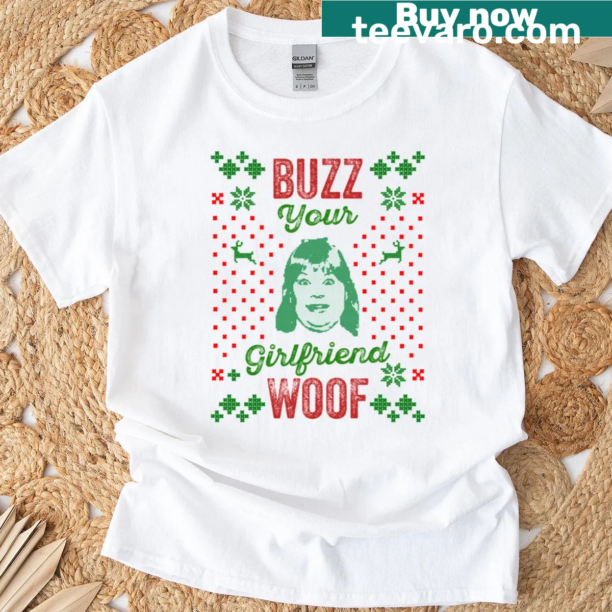 Funny Home Alone Christmas t-shirt with dog illustration and text — on a men's t-shirt