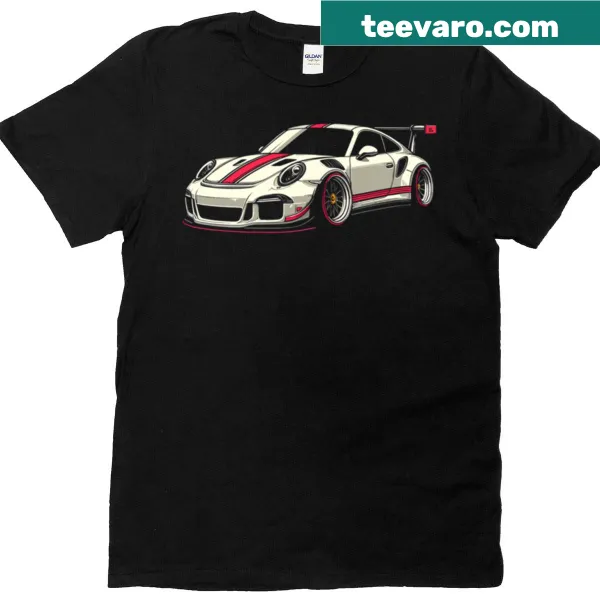 Graphic t-shirt depicting automotive culture with speed themes