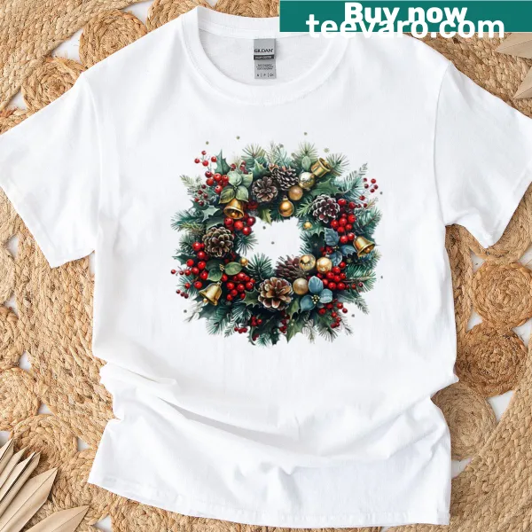 Christmas wreath design with pinecones and ornaments