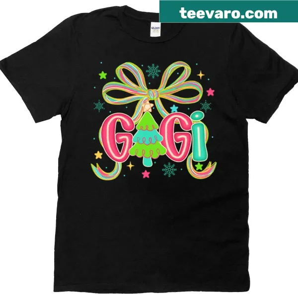 Oversized Christmas-themed t-shirt with playful design
