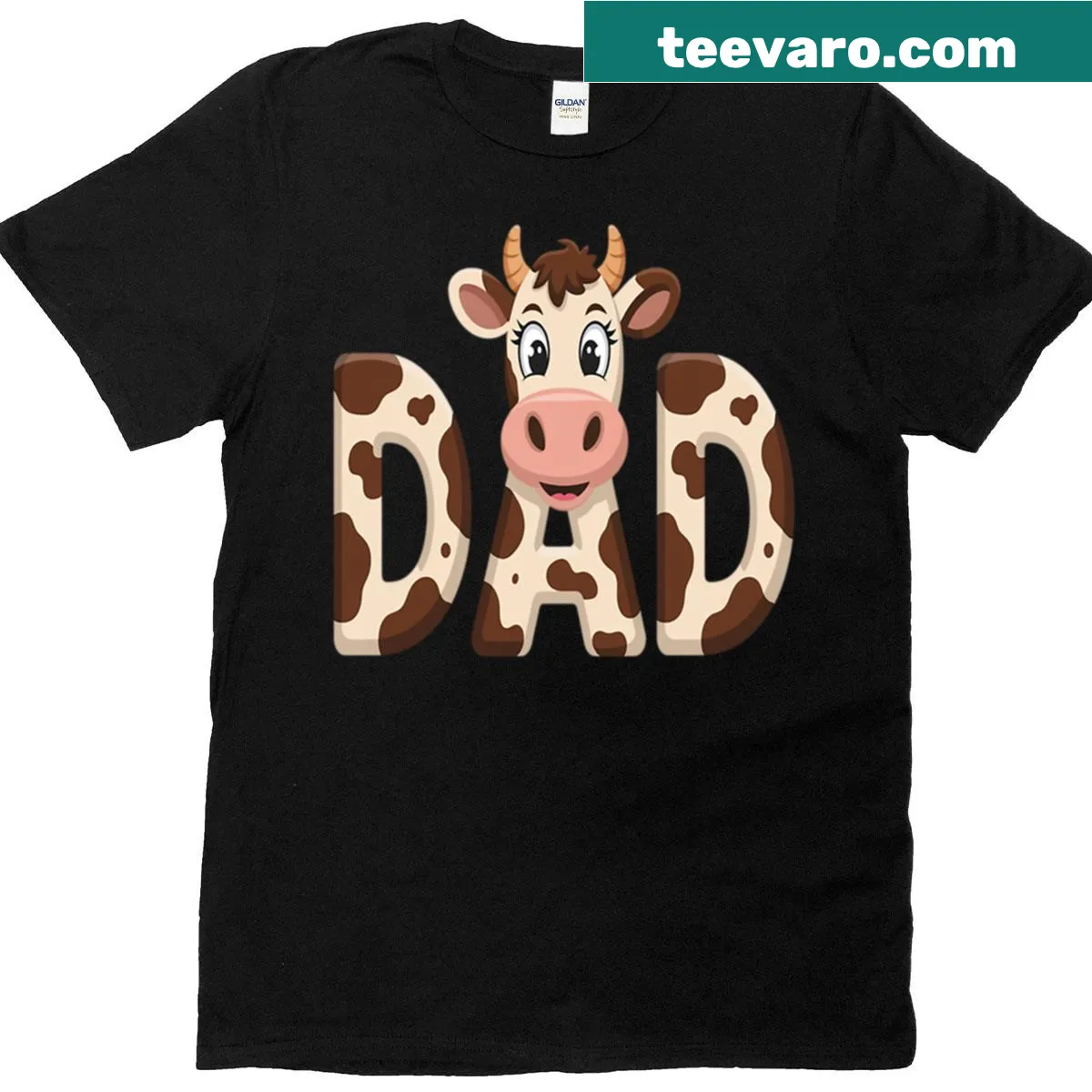 T-shirt featuring a cow pattern design for proud cow owners — on a men's t-shirt