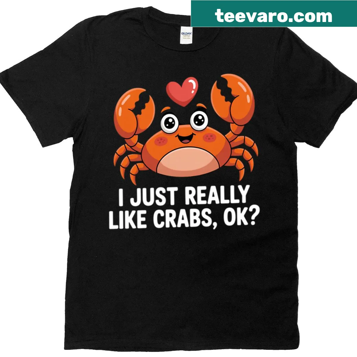 Funny t-shirt with the phrase about loving crabs and fishing — on a men's t-shirt