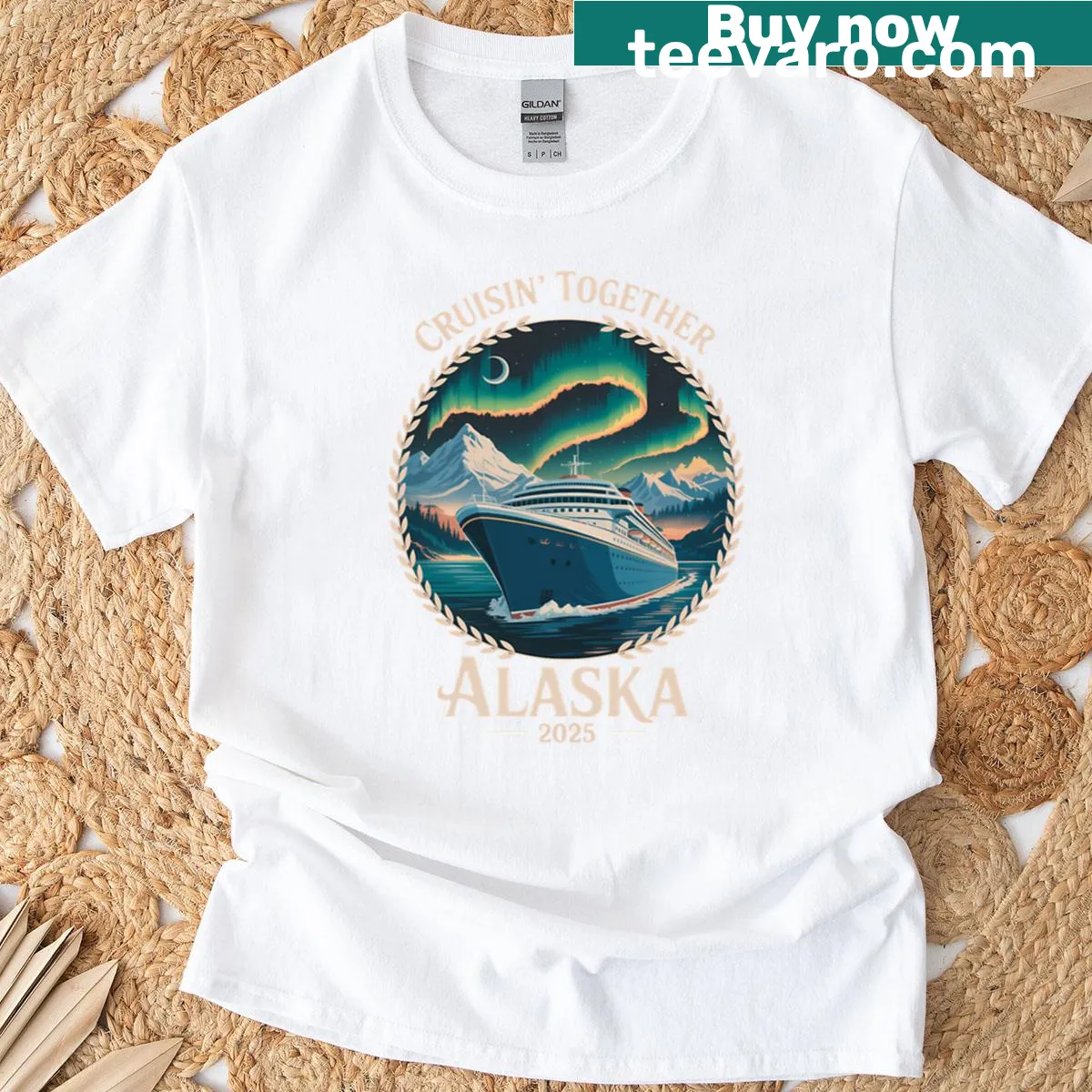 T-shirt featuring cheerful graphics for family cruise adventures. — on a men's t-shirt