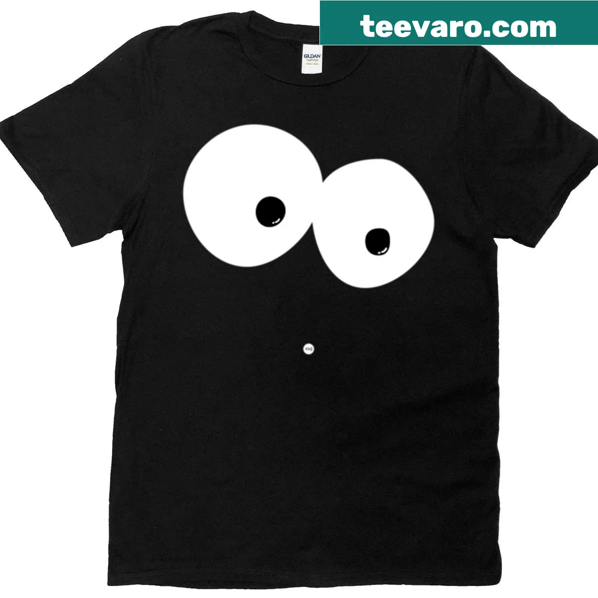 Whimsical t-shirt with curious character design — on a men's t-shirt