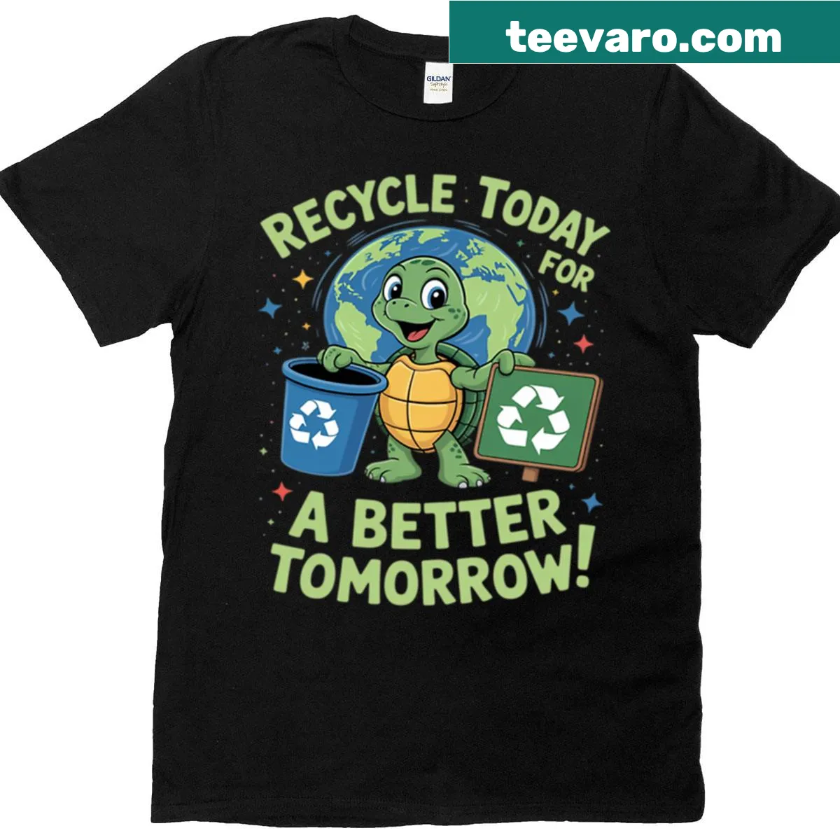 Earth Day and recycling themed graphic t-shirt — on a men's t-shirt