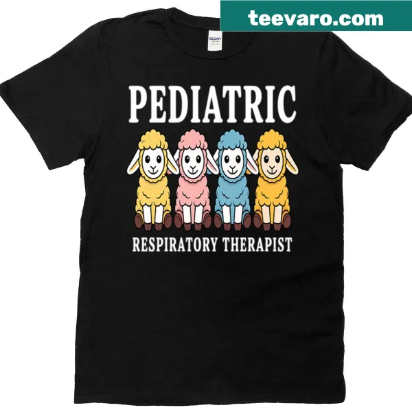 Cute lamb design T-shirt for pediatric respiratory therapists