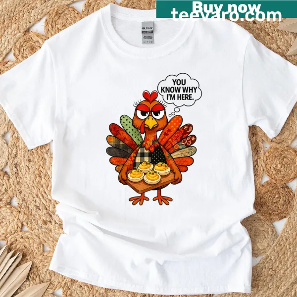 Funny T-shirt featuring deviled eggs graphic for Thanksgiving
