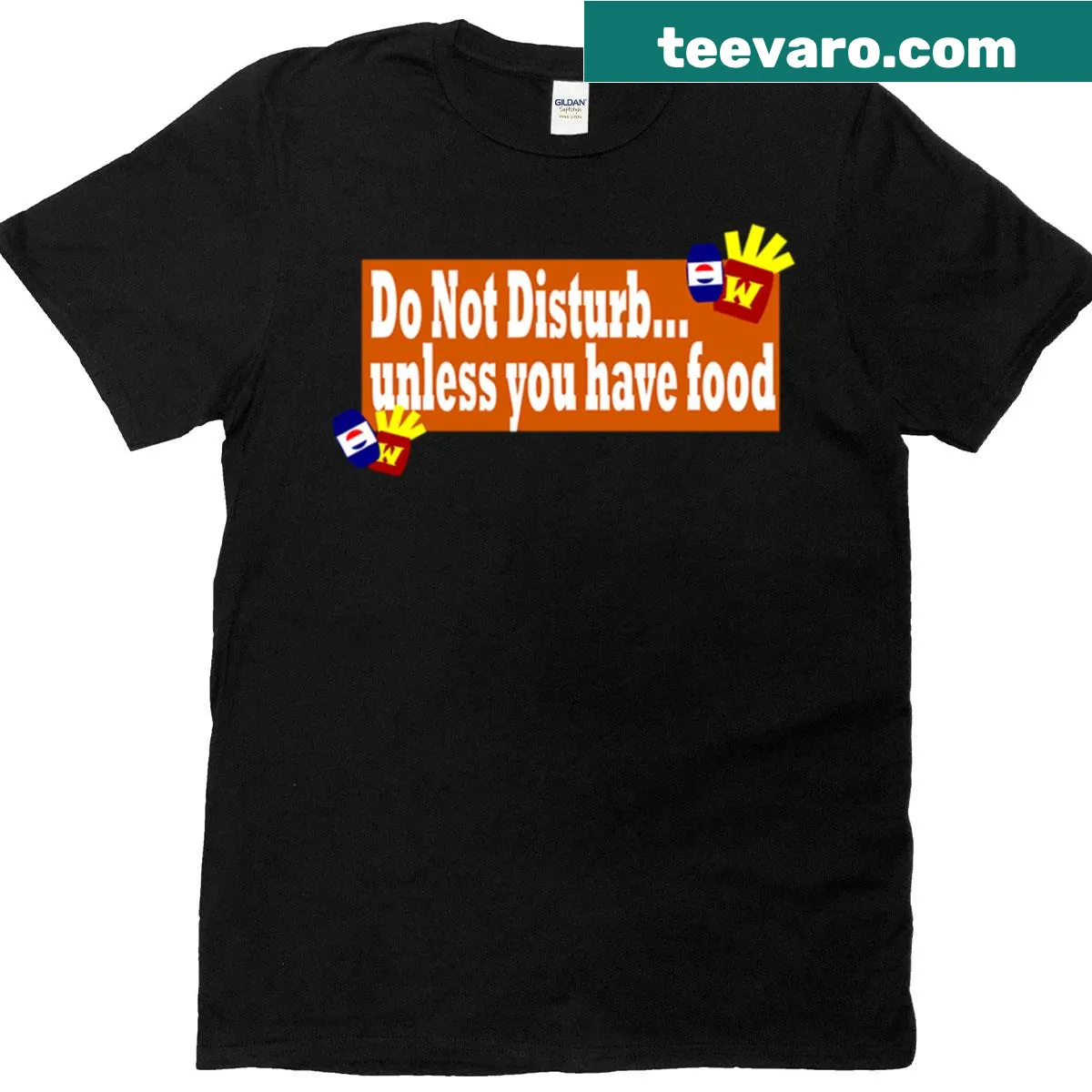 Bold Do Not Disturb text on a casual T-shirt — on a men's t-shirt