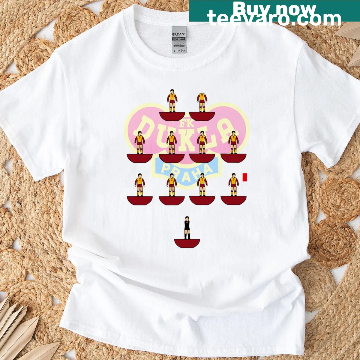 T-shirt featuring the Dukla Prague football team emblem. — on a men's t-shirt