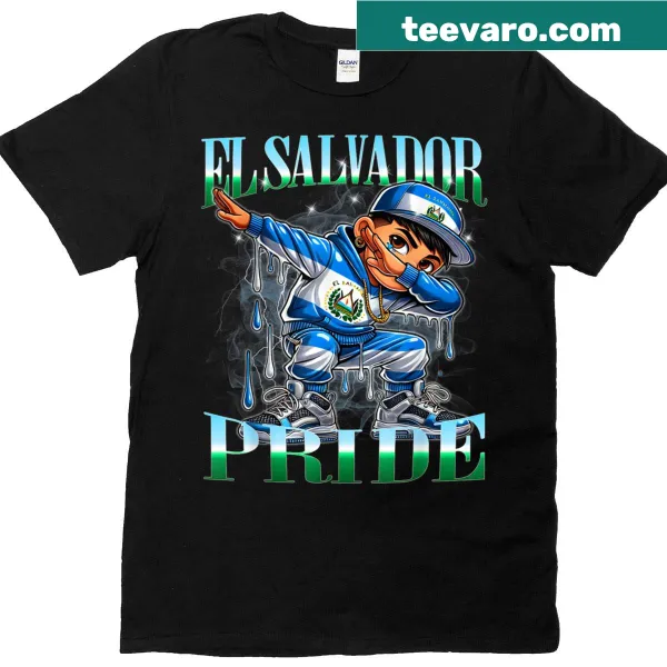Illustrated T-shirt with 'El Salvador Pride' and Guanaco graphic