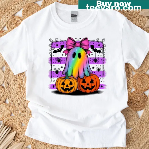 Kawaii-style Halloween graphic T-shirt with whimsical design