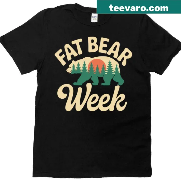 Nature-themed t-shirt for Fat Bear Week featuring a bear graphic