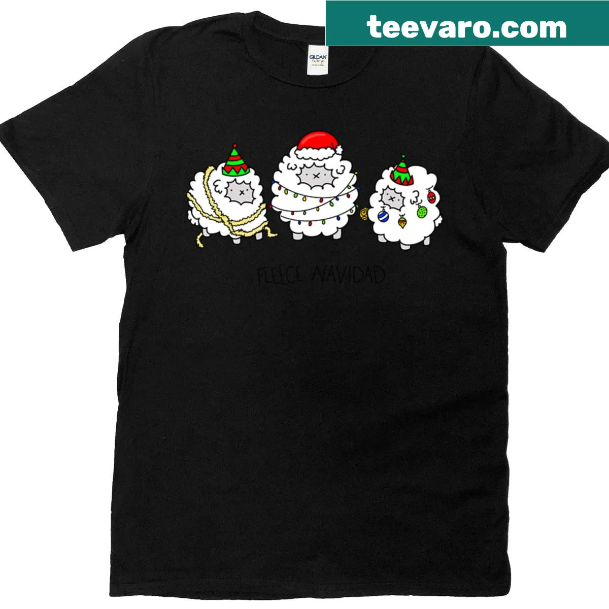 Cozy oversized 'Fleece Navidad' graphic T-shirt — on a men's t-shirt