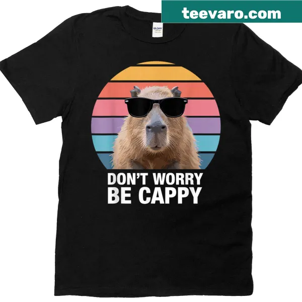 Cartoon T-shirt featuring funny capybara design
