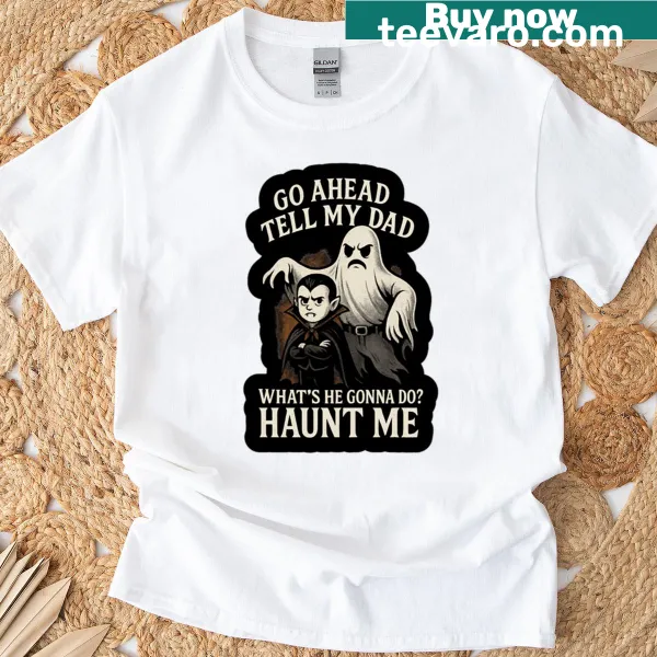 Funny Halloween vampire ghost dad t-shirt for family wear