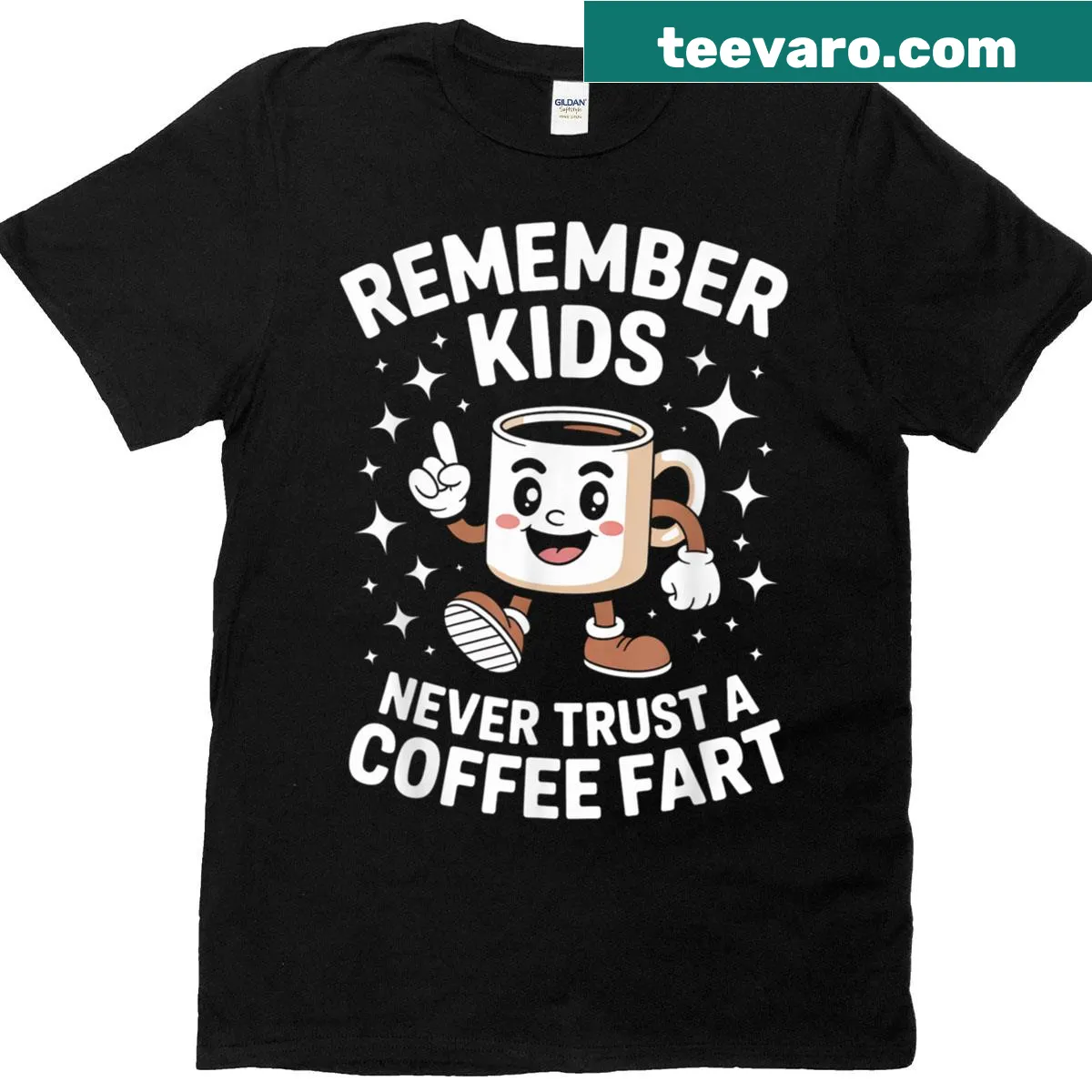 Funny coffee saying t-shirt about trusting coffee — on a men's t-shirt