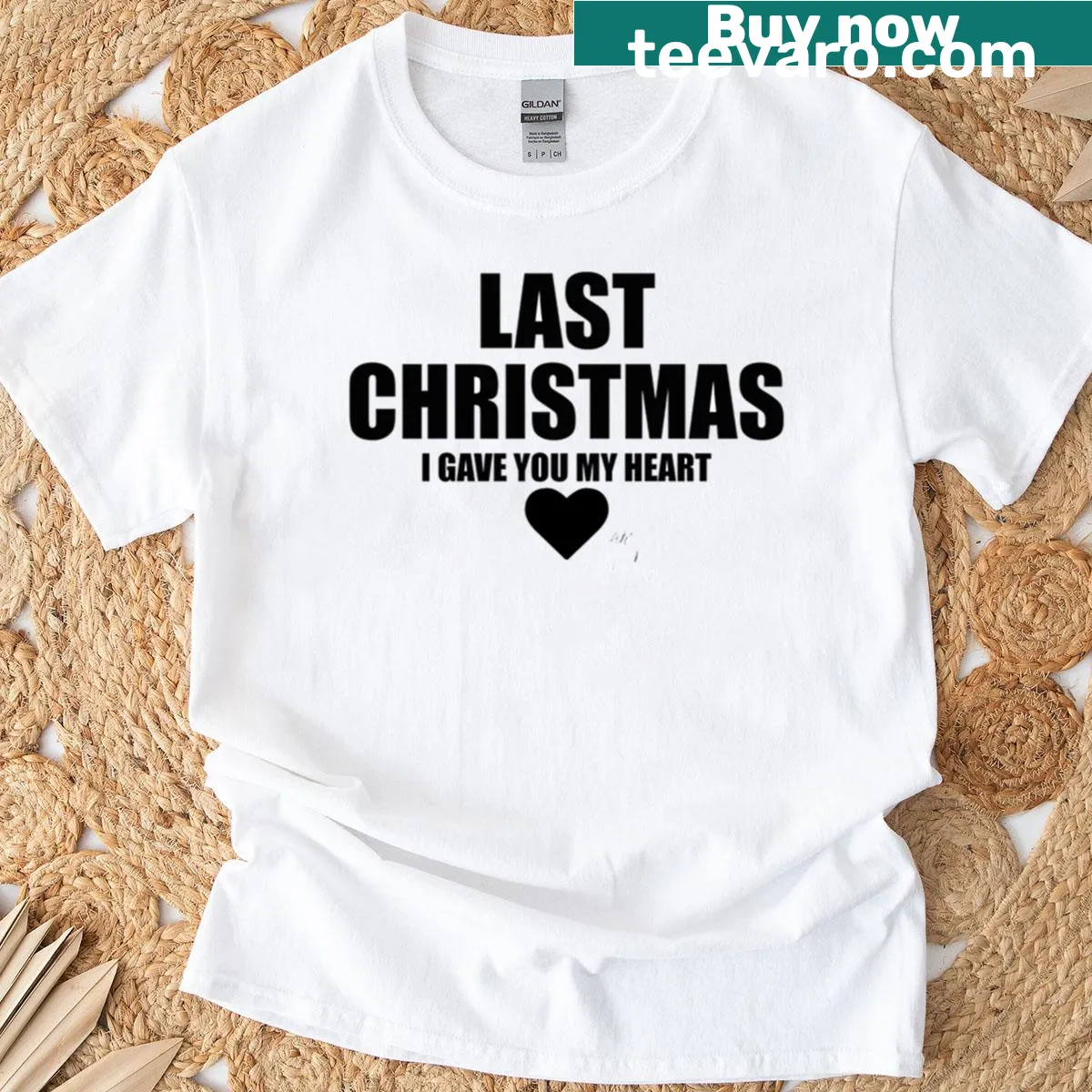 T-shirt featuring a nostalgic typographic design inspired by 'Last Christmas' — on a men's t-shirt