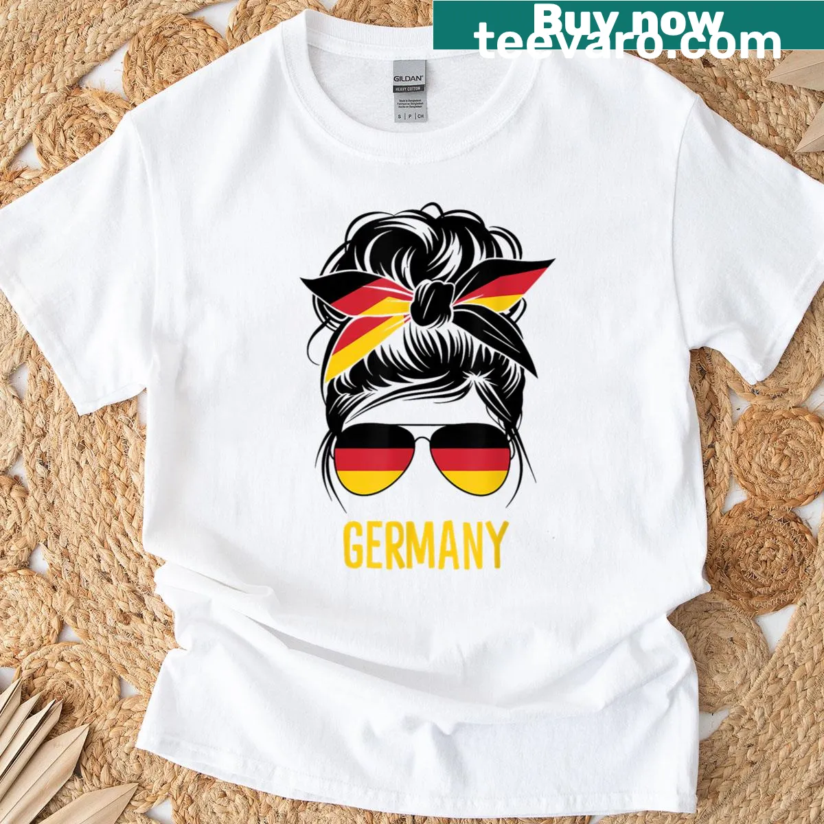 Germany flag and pride typography design for women t-shirt — on a men's t-shirt