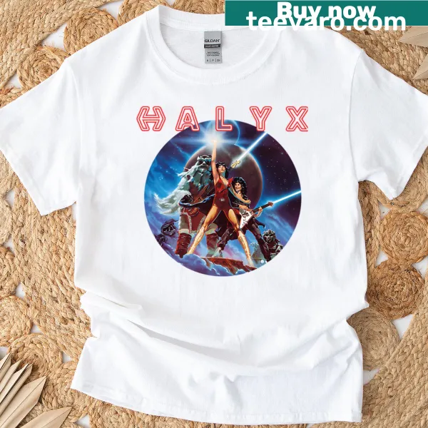 T-shirt featuring a design for the Halyx Band