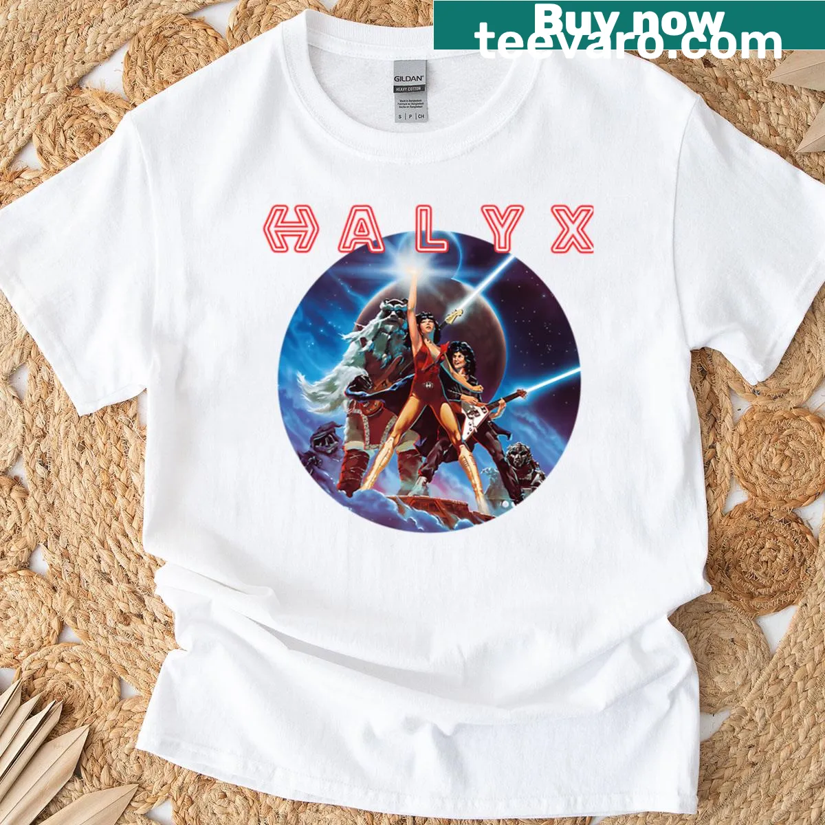 T-shirt featuring a design for the Halyx Band — on a men's t-shirt