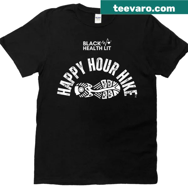 T-shirt for hiking with 'Happy Hour Hike' graphic