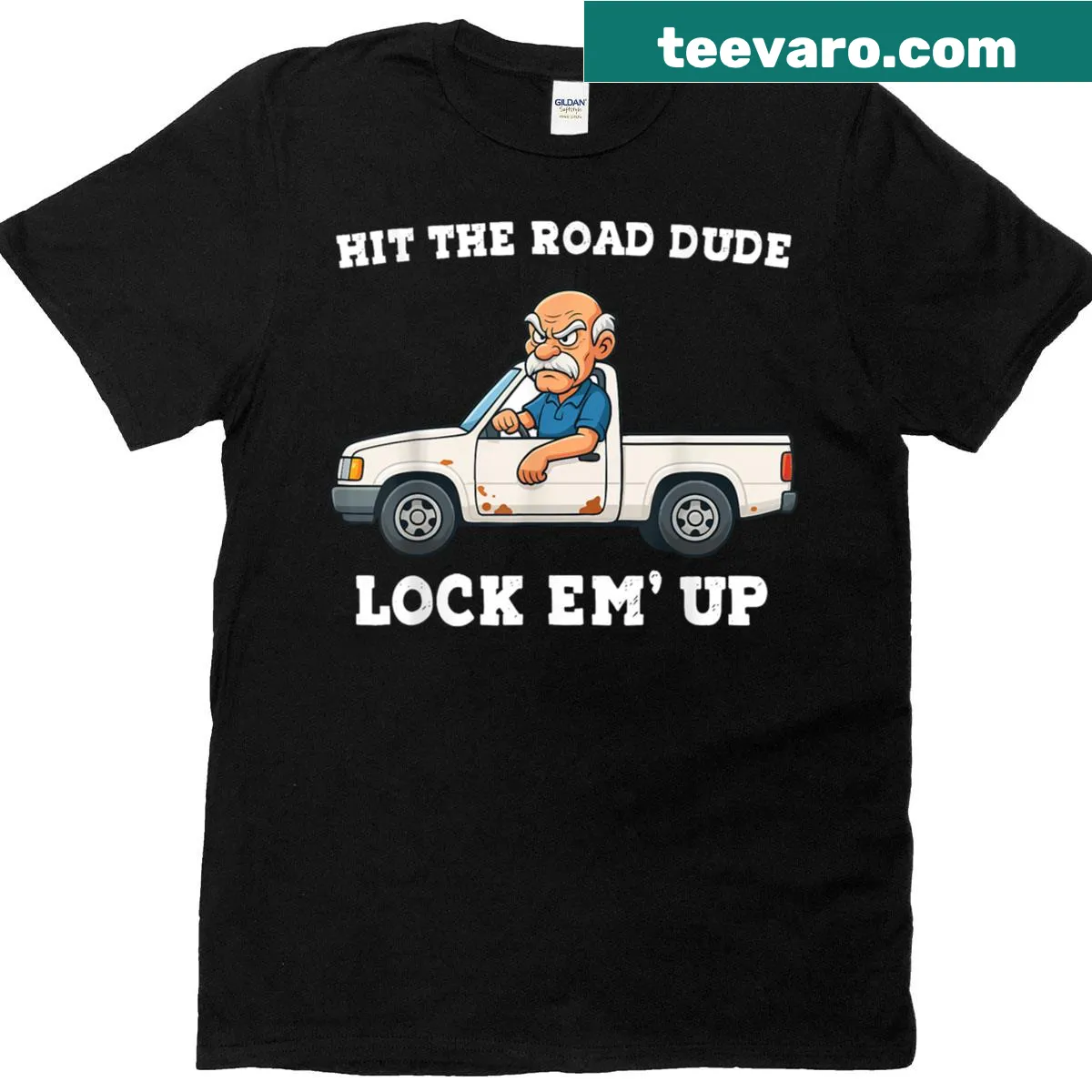 Funny fishing t-shirt for grandpas with humorous saying — on a men's t-shirt