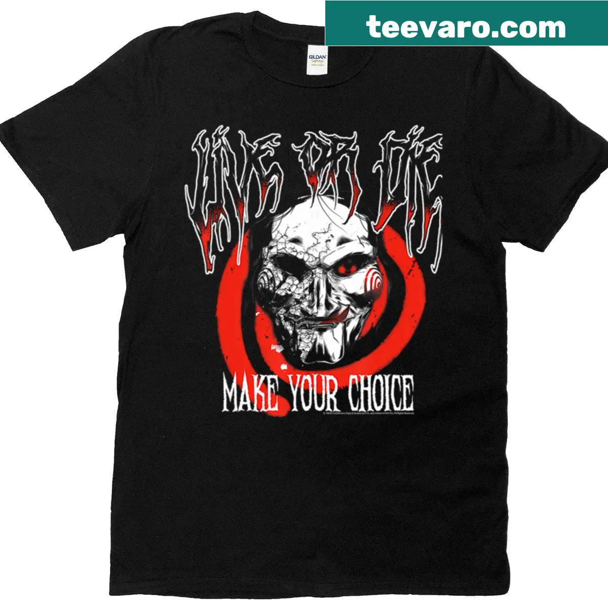 80s retro horror character vintage T-shirt — on a men's t-shirt