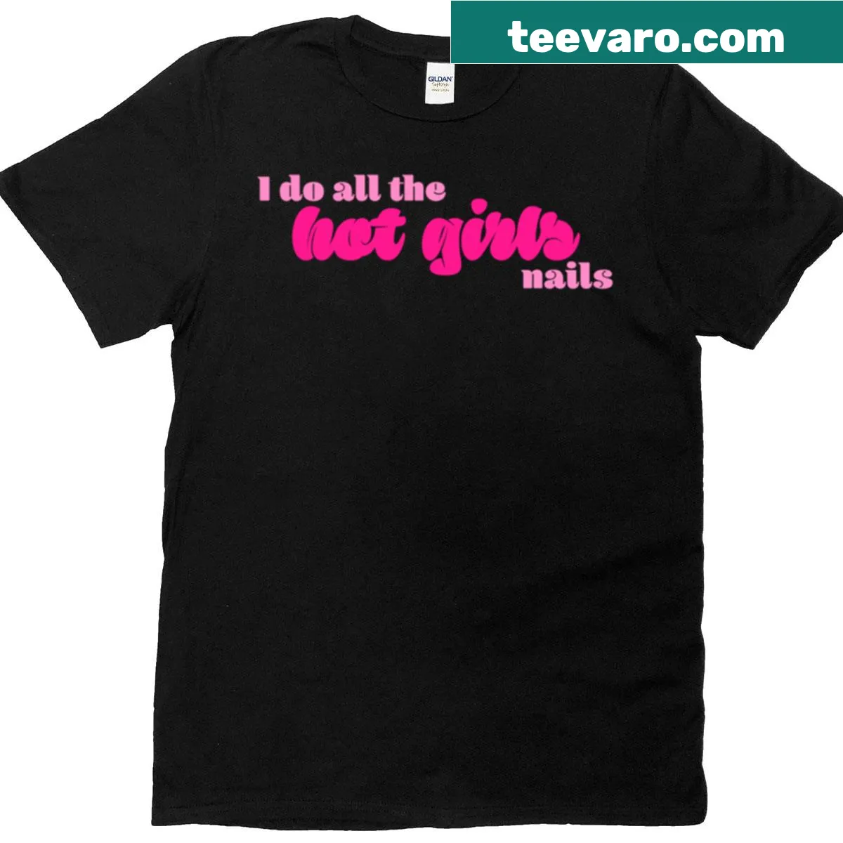 Text design celebrating nail technicians and their clients — on a men's t-shirt