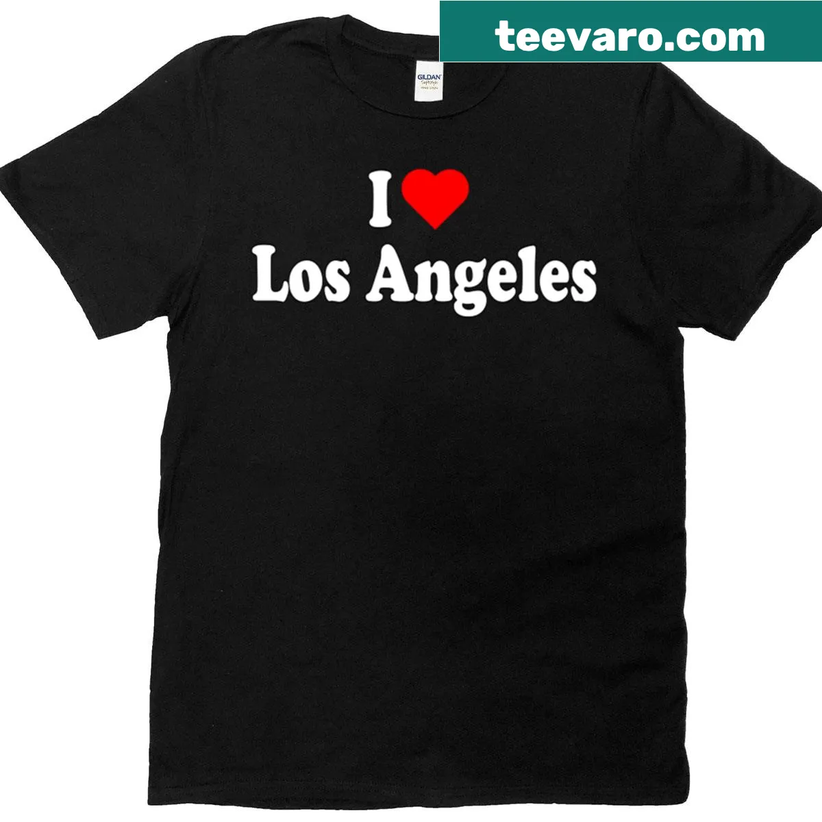 Los Angeles-themed t-shirt with I Love Los Angeles text design — on a men's t-shirt
