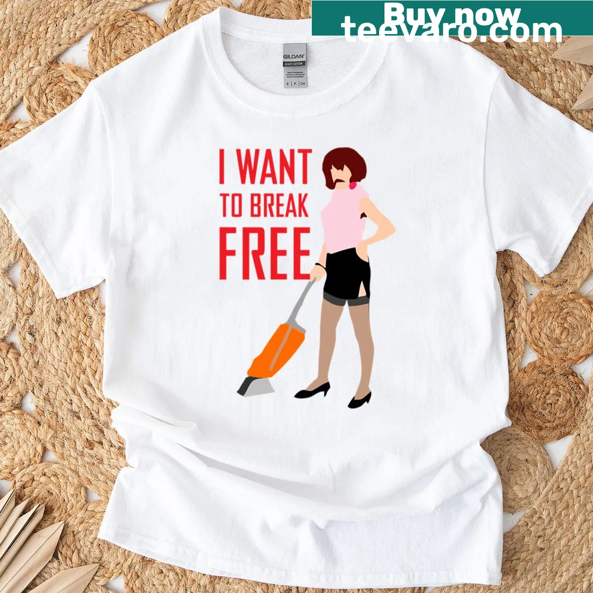 Bold T-shirt with text stating 'I Want To Break' — on a men's t-shirt