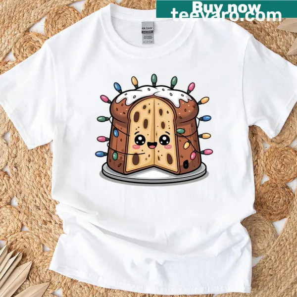 Kawaii Christmas panettone graphic T-shirt