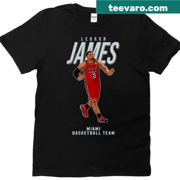 Lebron James Miami Basketball T-shirt with team illustration