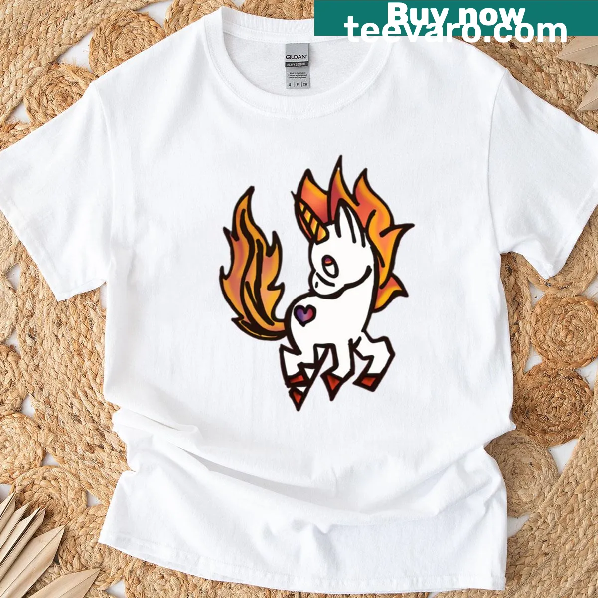 Cute chibi unicorn graphic on a T-shirt — on a men's t-shirt