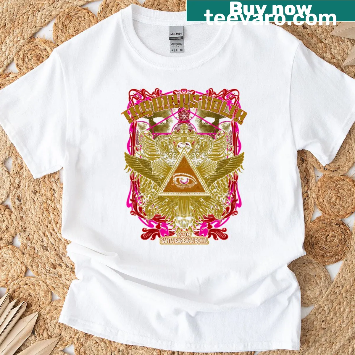 Vintage Mars Volta concert T-shirt with artistic design — on a men's t-shirt