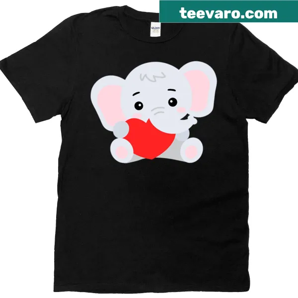 T-shirt with an illustration of a loving elephant design