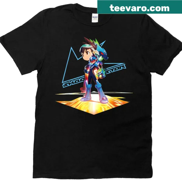 Mega Man Star Force T-shirt featuring classic gaming imagery