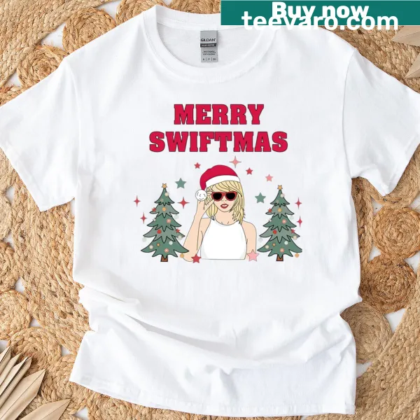 Retro Christmas t-shirt with Merry Swiftmas text