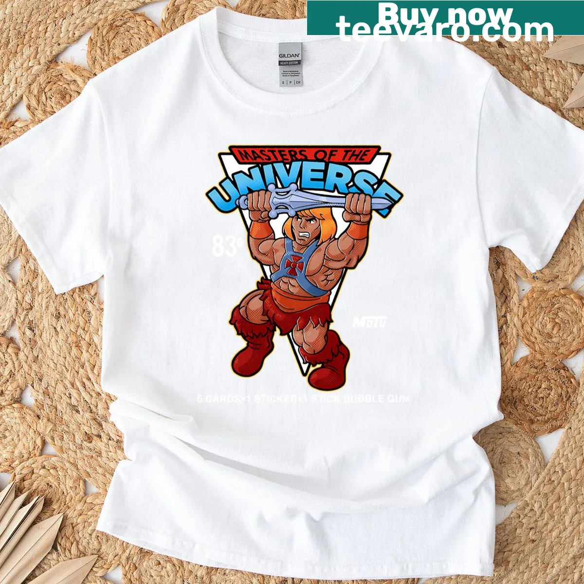 Illustrative t-shirt inspired by Motu Trading — on a men's t-shirt