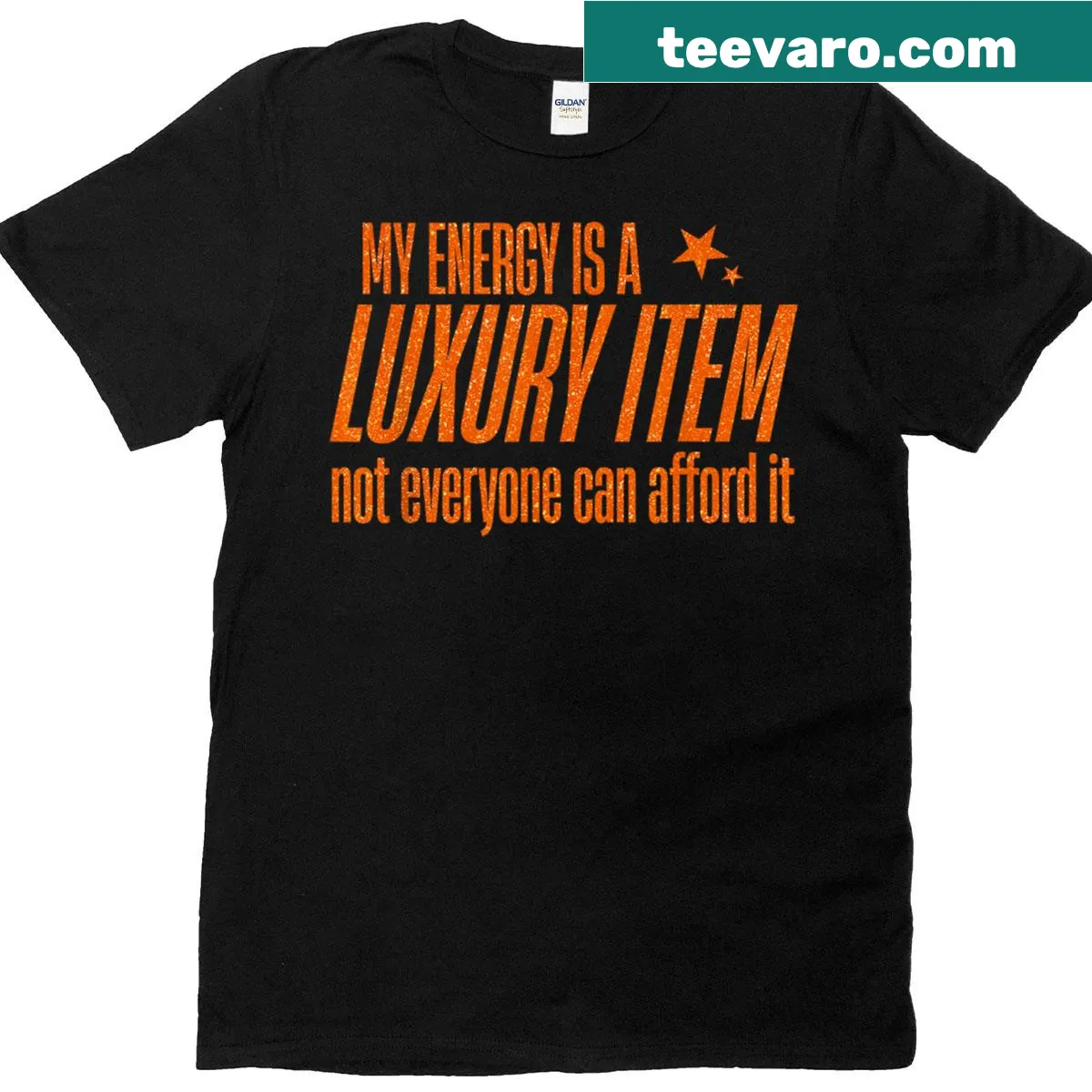 T-shirt with a bold statement about valuing personal energy in striking typography — on a men's t-shirt