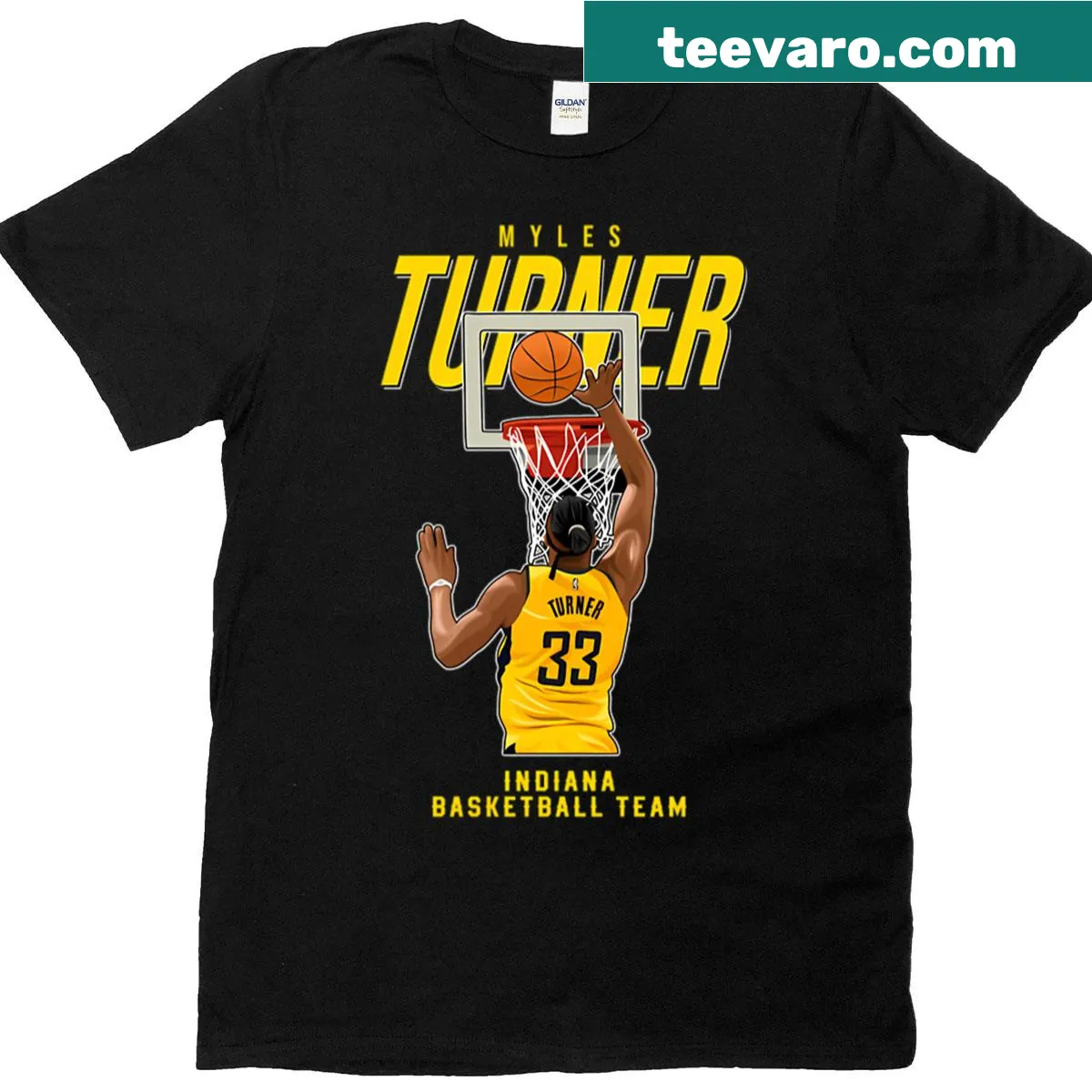 Myles Turner 33 T-shirt for Indiana basketball fans — on a men's t-shirt