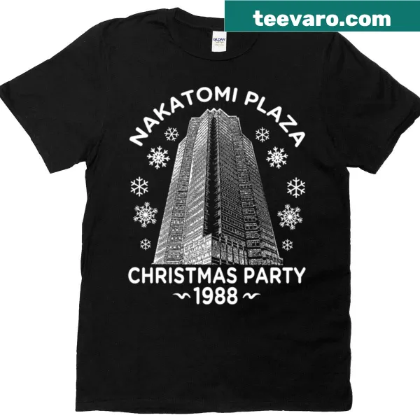 Retro design inspired by Nakatomi Christmas Party on a T-shirt