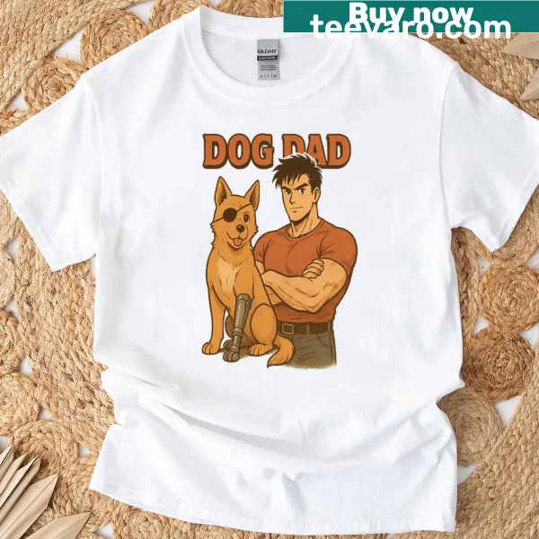 Dog Dad t-shirt with playful graphic and bold lettering