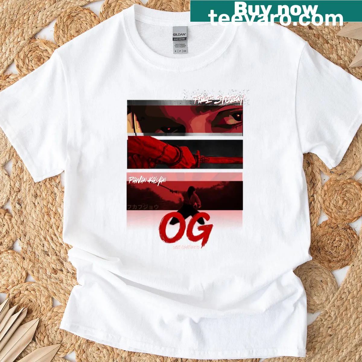 T-shirt featuring a design dedicated to Pawan Kalyan. — on a men's t-shirt