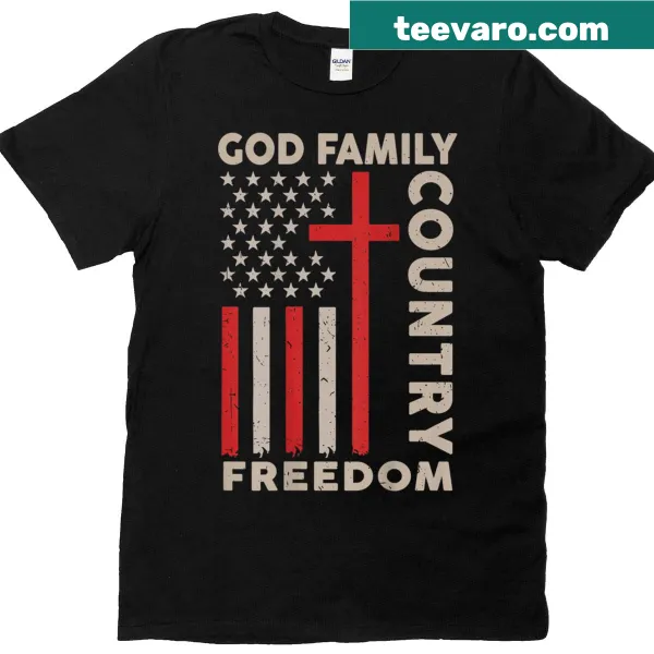 Inspirational typography on faith and patriotism T-shirt
