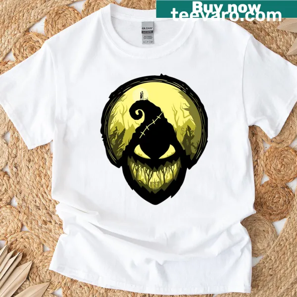 Oversized T-shirt featuring a playful graphic of Oogie Boogie