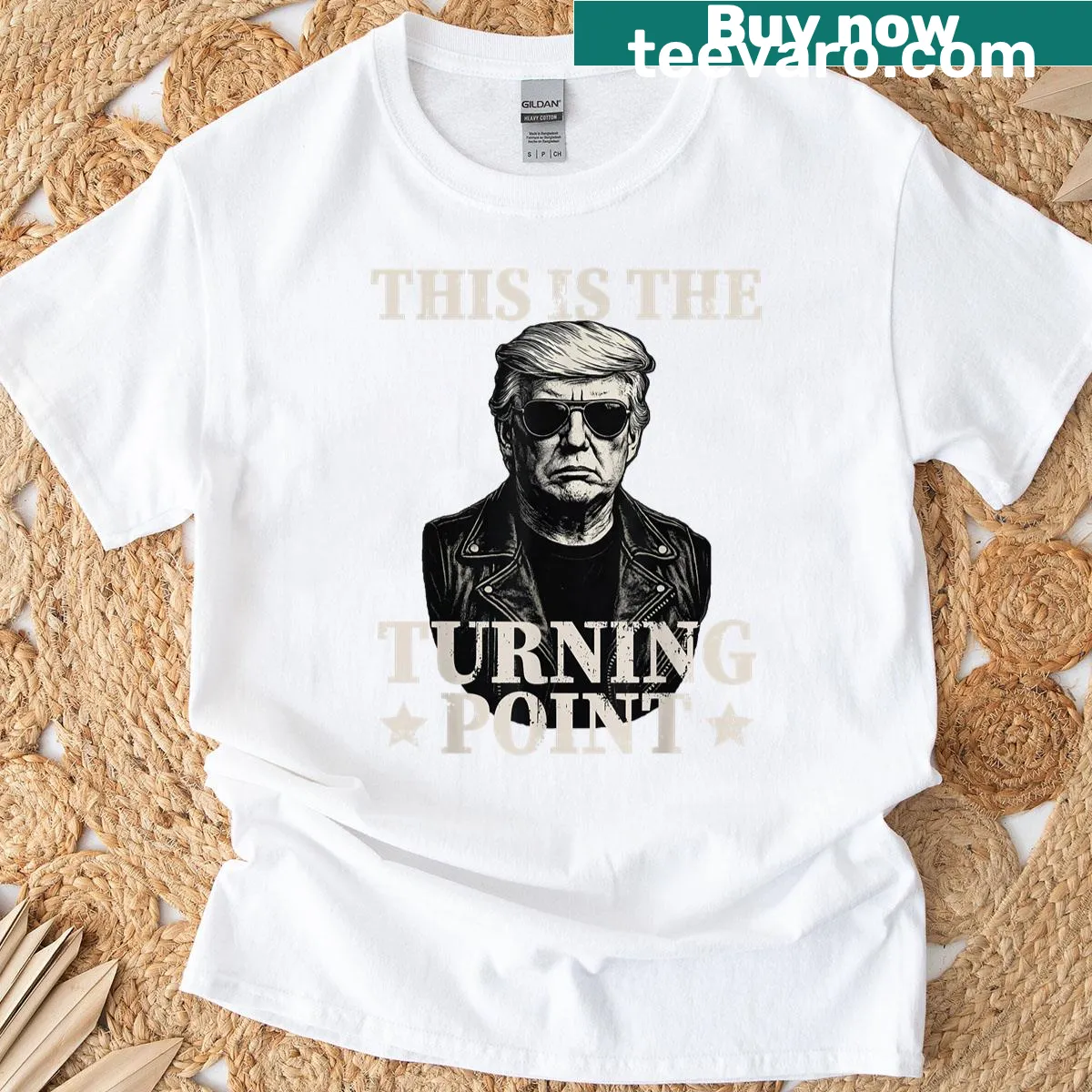 Patriotic T-shirt with bold text: This Is The Turning Point — on a men's t-shirt